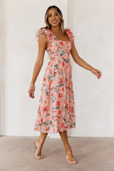Enchanted Eden Midi Dress Pink