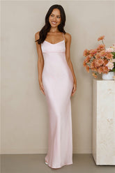 The Samara Satin Maxi Dress Pink