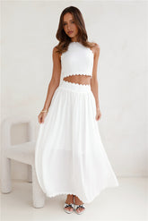 Linked Together Crop Top White