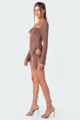 Allegra Cut-Out Mesh Slits Dress