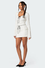 Cherie Ribbon Tie Mini Dress