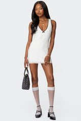Selah Lace Contrast Mini Dress