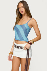 Saul Stripey Sequin Knit Top