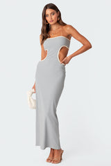 Michelle Ribbed Cut Out Maxi Dress