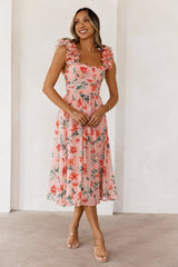 Enchanted Eden Midi Dress Pink