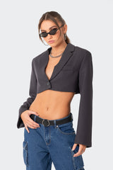 Amira Cropped Oversized Blazer