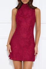 Darling Delight Mini Dress Burgundy
