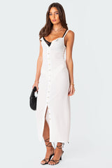 Sable Sheer Button Up Maxi Dress