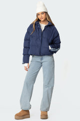 Sherry Side Striped Puffer Jacket