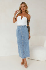 Hot Date Night Strapless Mesh Crop Top White