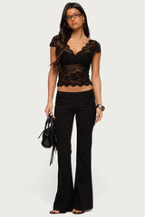 Elza Scalloped Sheer Lace Top
