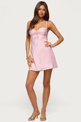 Christina Satin Effect Mini Dress